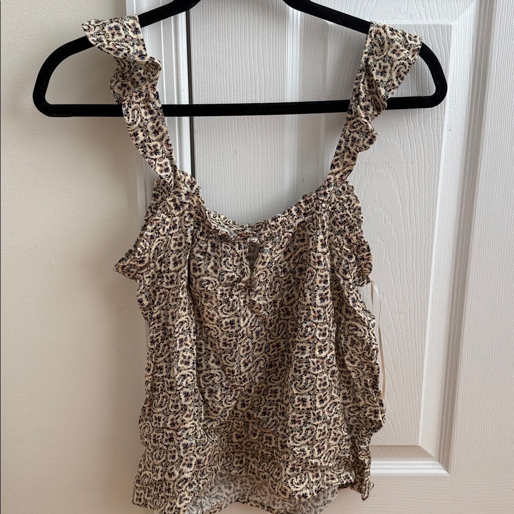 Leopard Print Ruffle Strap Top - Picture 3 of 6